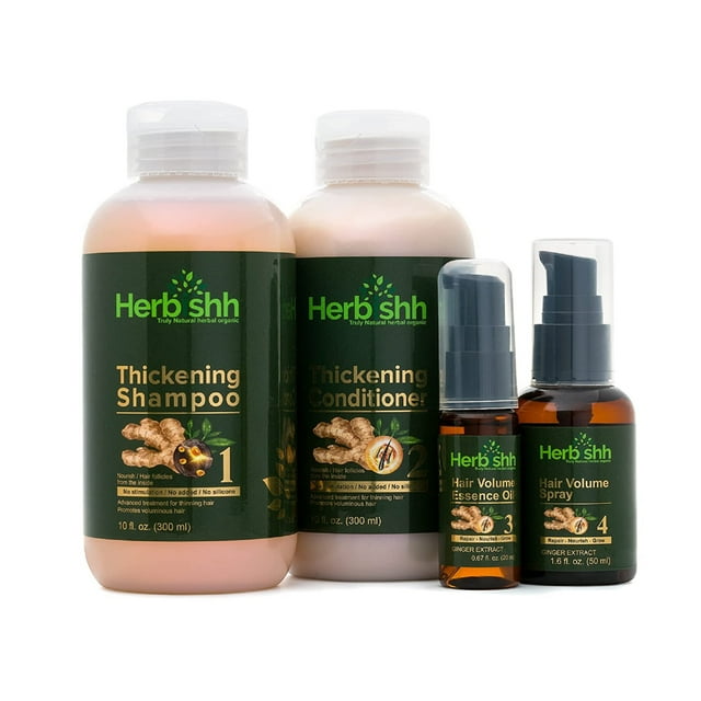 Vitalizador para crecimiento del cabello Herbishh Aceite Esencial Champú y Acondicionador 4 en 1