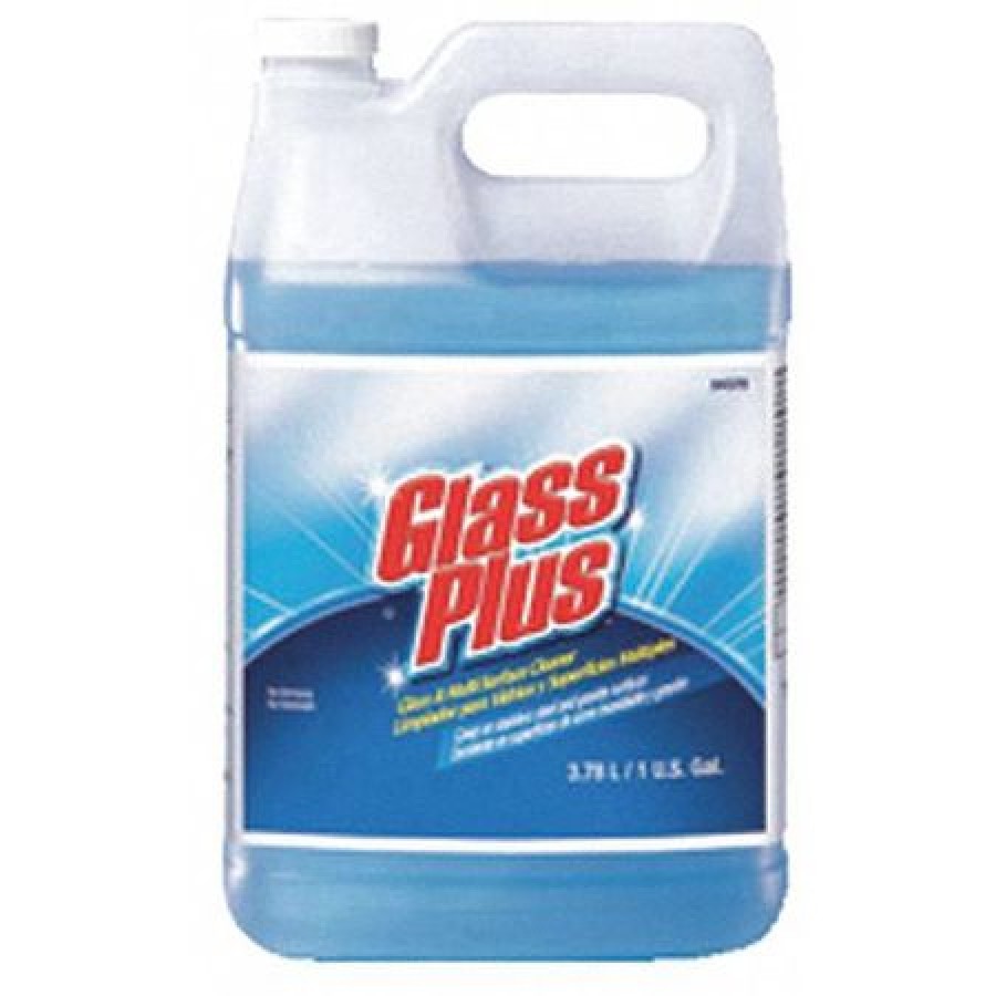GLASS PLUS 94379 Liquid Glass Cleaner, 1 gal., Blue, Unscented, Jug