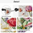 thumbnail image 5 of Spring Floral Tier Curtains, Colorful Tulip Butterfly Botanical Elegant Light Filtering Kitchen Curtains, 2Pcs Rod Pocket Half Window Treatments Panels for Sink Cafe Cabinet Basement 27.5x45 Inches, 5 of 9