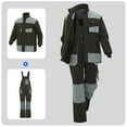 thumbnail image 2 of Txeol Mens Work Suit with Reflective Stripe, Color Block Zip Up Safety Jackets and Cargo Pants with Multi Pockets 2 Piece Outfits Sets for Construction Gray,XXL, 2 of 6