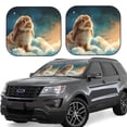 thumbnail image 1 of Honeii Starry Sky Cloud Cute Rabbit Print Foldable Car Sun Shade for Windshield, 2-Piece UV Protection Shade, Protects Car Interior, Ideal for Cars, Trucks, SUVs-Large, 1 of 6