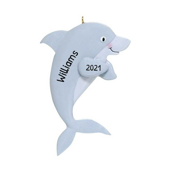 Personalized Dolphin Ornament 2024 Sea Animal Gift for Beach Lover 1 Count - Ornaments by Elves