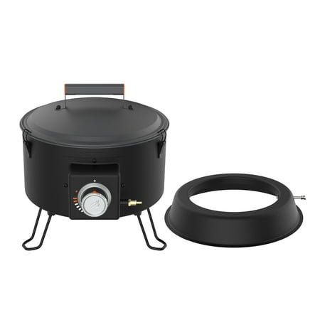 Blackstone Adventure Ready 15” Propane Fire Pit with Propane Tank Stand, Lava Rock, and Bulk Tank Adapter Hose