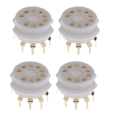 4PCS Ceramic 9 Pin Gold PCB Vacuum Tube Socket for 12AX7,12AT7,12AU7,ECC83,ECC82,E88CC, 6922 ,6p1