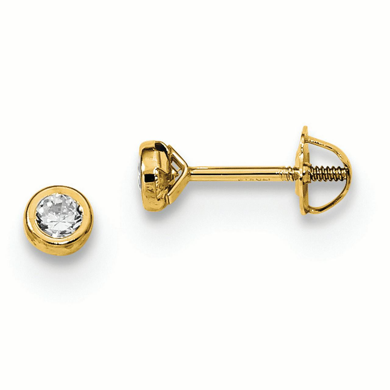 Details about   14K Yellow Gold Madi K Children's 6 MM CZ Reindeer Post Stud Earrings MSRP $117 