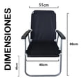 thumbnail image 2 of 4 Silla Plegable de Playa Camping Exterior Resistente Cómoda negro, 2 of 6