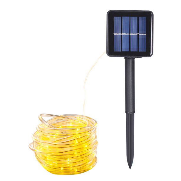 Cadena de luz Irfora Luz de cadena de tubo solar de ahorro de energía 7M 50 Cuenta de lámpara 8 Funciones Tubo transparente Alambre de cobre Luz de cadena de decoración impermeable al aire libre Irfora Cadena de luz