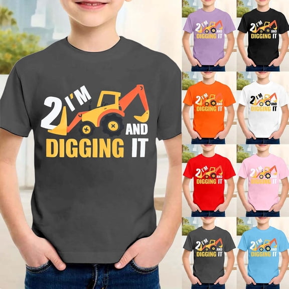 SHenli Boys Shirts Size 8 Crew Neck Short Sleeve T-Shirts Children's Fashion Funny Tees T-Shirts Toddler To Big Kid