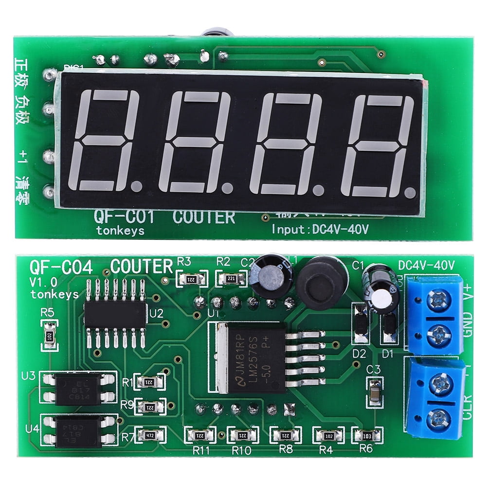 SHENMO Compteur Module Affichage Numerique de Haute Qualite a 4 Chiffres avec Fonction de Memoire QF C04 DC4 40V