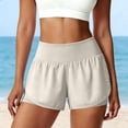 thumbnail image 5 of MEZZALL Women's Versatile Workout Shorts For Gym Running And Yoga Breathable Loose Fit Activewear Bottoms For Daily Exercise And Lounging Bottoms Solid Color Summer , Beige, 5 of 9