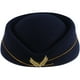 thumbnail image 3 of EeaseMX Sombrero de azafata de aire para mujer Sombrero de asistente de vuelo de lana Gorra de azafata para disfraz Cosplay Interpretación musical - Talla M (azul marino), 3 of 7