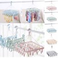 thumbnail image 3 of Tendedero de calcetines, Tendedero de calcetines, Tendedero de ropa, Tendedero interior plegable con 32 pinzas de plástico para calcetines, ropa interior y ropa Tamaño libre Azul oso de fresa Electrónica, 3 of 5