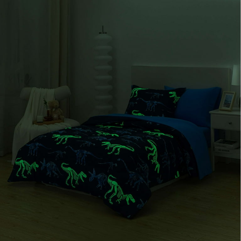 Free Shipping! Your Zone Glow in the Dark Dinosaur Bedding Set for