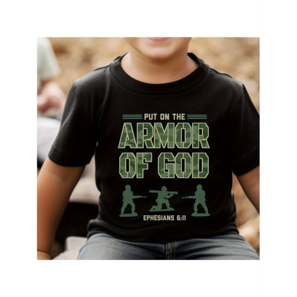 Armor of God Christian Shirt for Boys, Religious t shirt for Kid, Church Tshirt for Children, Bible Verse Shirts, Shirts for Kids, JesusTeen T-shirt Boy Birthday Gift New Year Gift Christmas