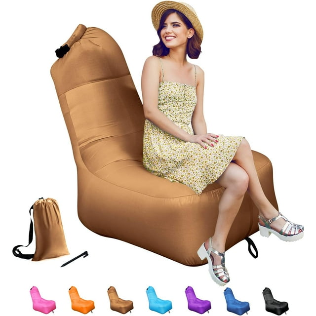 FrostHike Fauteuil Pneumatique Gonflable. Fauteuil Gonflable Portable avec Sacs de Compression de Camping. Chaise de Plage Étanche avec Conception Anti-Fuite d'Air. Fauteuil Gonflable Intérieur Extérieur. Mobilier de Camping