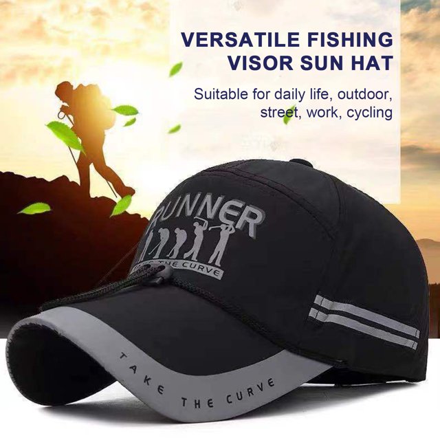 YAOBAMM Chapeau Réglable Boucle de Circonférence Bord Allongé Visière de Pêche Chapeau de Baseball Hommes Décontracté Réglable Protection Été