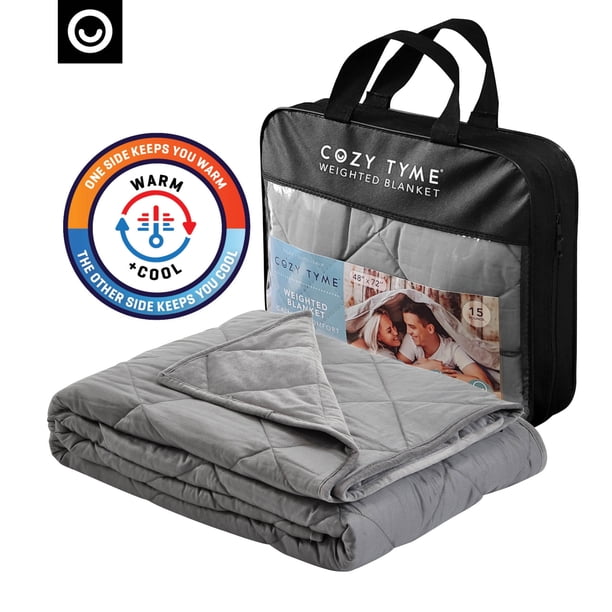 Cozy Tyme Binta 2 in 1 Warm u0026 Cool Weighted Blanket - 25 Pound 60x 80  Grey - Walmart.com
