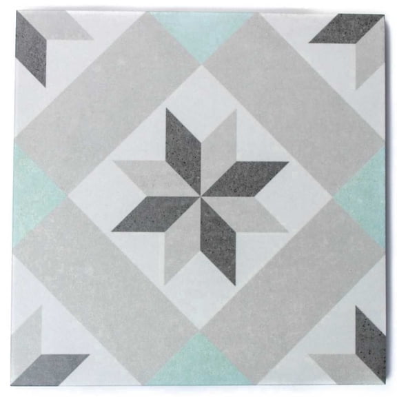 The Tile Life Moon Star 9" x 9" Gray Geometric Matte Porcelain Tile Sample
