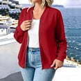 thumbnail image 2 of BXJX Womens Zipper Sweatshirts, Casual Athletic Spring Fall Long Sleeve Bomber Jacket with Pockets Red Size XL, 2 of 8