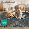 thumbnail image 4 of ODIKA Navy Contrasting Long Tones Repeating Boho Inspired Network Accessories Pet Friendly & Kids Safe for Bedroom, Bedside, Nursery, 4 of 7
