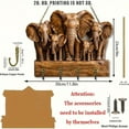 thumbnail image 3 of Rustic Wooden Elephant Key Holder for Wall, 5 Hooks & Cute Animal Design, Brown, 1 Count 11.8 Inch, for Entryway Towel Coat Hat Jacket Organization, 3 of 9