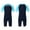 Navy Blue&Sky Blue, variant on Aiihoo Kids One-piece Rash Guard Swimsuit Short Sleeves Zippered Shorty Wetsuit Diving Drifting Sun Protection Blue&Black 10