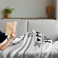 thumbnail image 3 of Saying Soft Flannel Fleece Throw Blanket, Typographic Style Lettering You Took My Heart with Hand Drawn Ornamental, Cozy Plush for Indoor and Outdoor Use, 50" x 60", Black White, by Ambesonne, 3 of 5
