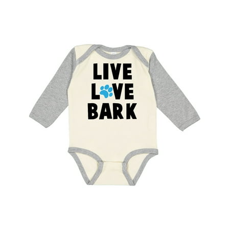 

Inktastic Live Love Bark with Pawprint Gift Baby Boy or Baby Girl Long Sleeve Bodysuit