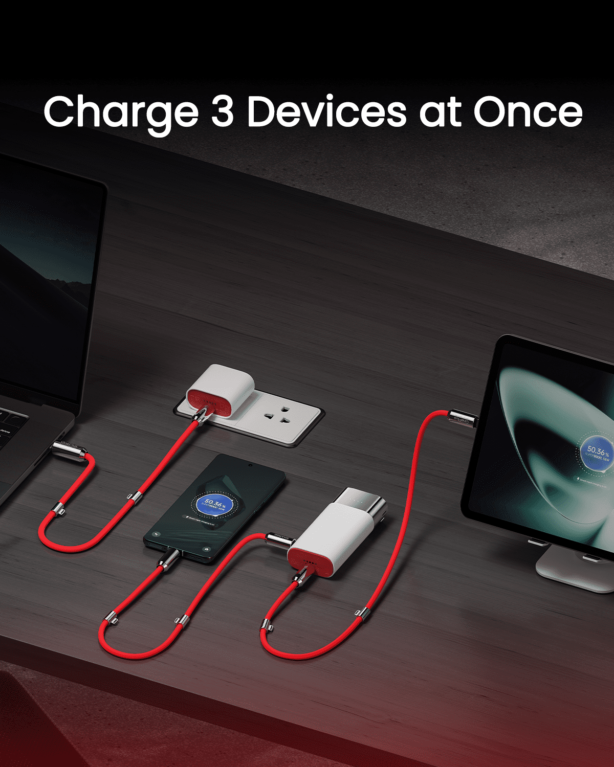 SHARGE Pouch Power Bank 10000mAh 3 in 1 Portable Charger, SUPERVOOC 55W& PD 40W USB C Fast Charging, Co-created with OnePlus Power of Community, Battery Pack for OnePlus 12 Open iPhone 16 15