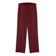 thumbnail image 5 of Audhol Linen Pants Women Women's Pure Cotton and Linen Wide Leg Pants Casual Baggy Elastic Waistband with Pockets Fashionable Pants Women Wide Leg Pants Red2 4XL, 5 of 9
