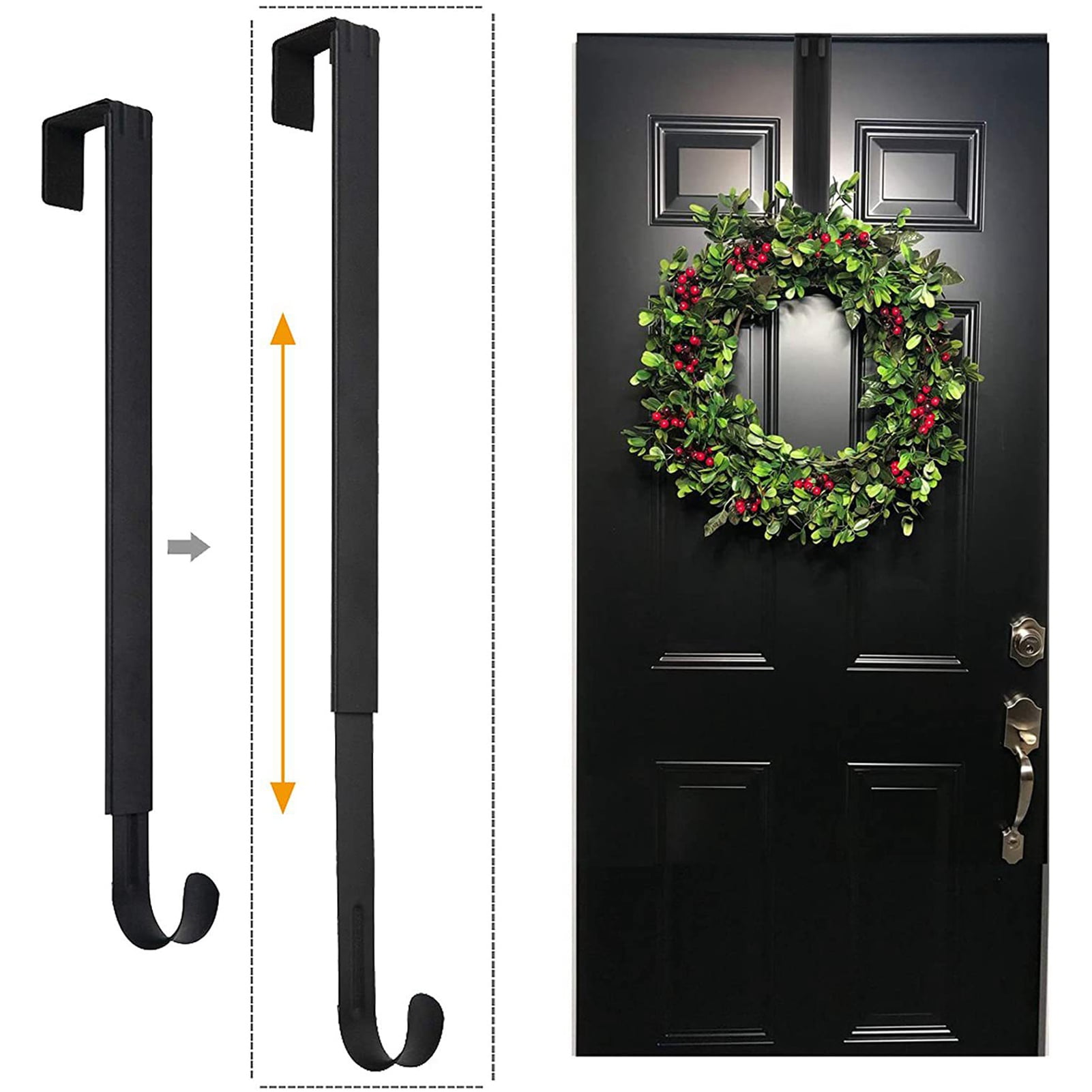 Estink Adjustable Wreath Door Hanger Over The Door Wreath Hangers Retractable Over Door Hook Over The Door Hooks Adjustable Wreath Door Hanger Damage