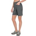 thumbnail image 5 of Mapamyumco Womens Hiking Cargo Shorts, Quick Dry 9 Inch Cargo Shorts Women for Golf Hiking Travel, Stretch Lightweight with 9 Pockets Gray XS, 5 of 6