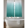 thumbnail image 5 of Teal Green Ombre Sheer Curtains 63 Inch Length 2 Panels Set Window Treatments, Contemporary Gradient Abstract Art Rod Pocket Semi Curtains for Living Room/Bedroom/Kitchen Décor, 104"W x 63"L, 5 of 7