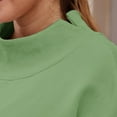 thumbnail image 5 of Oversized Sweatshirts Women Split Mock Crew Neck Plain Pullover Tops Long Sleeve Loose Casual Fall Winter Clothes (L, Mint Green|Pocket), 5 of 7