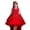 Red, variant on CPNG Girls' Vibrant Sleeveless Embellished Lace & Tulle High-Low Flower Girl Dress – Elegant Bodice with Intricate Embroidery, Flowy Ball Gown Skirt for Weddings, Birthday Parties