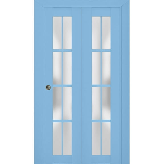 Sliding Closet Bi-fold Doors | Veregio 7412 Aquamarine with Frosted Glass