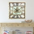 thumbnail image 3 of THE GEARS CLOCK Wall Clock with Real Moving Gears AM-LI_ 24 in Square White-Farmhouse, 3 of 10
