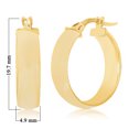 thumbnail image 2 of Italian 14k Yellow Gold Polished Small Flat Hollow Hoop Earrings, 2 of 3