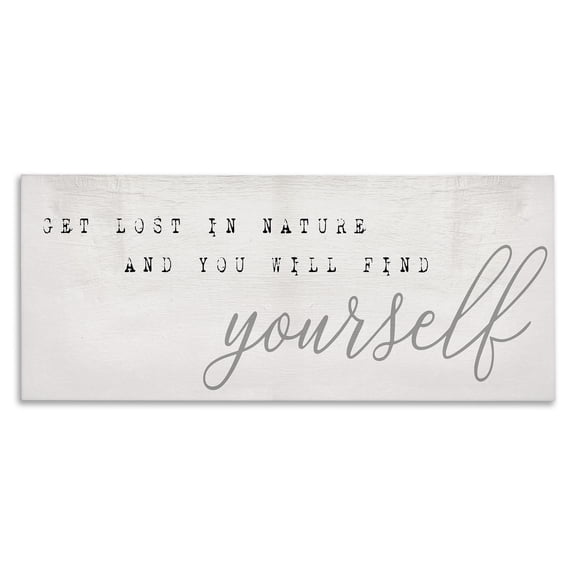 Stupell Industries French Country Find Yourself In Nature Phrase Vintage Typewriter Typography Canvas Art, 30 x 13, by Lil' Rue