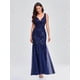 thumbnail image 1 of Vestido de noche con escote en V, tul bordado con lentejuelas, vestido de fiesta de sirena sexy, vestido formal para mujer, 1 of 6