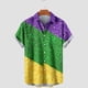thumbnail image 4 of Camisa Hawaiana para Hombres Mardi Gras Imprimir Manga Corta Tropical Casual Camisa de Playa, Mezcla de Poliéster de Lino de Algodón Top Divertido para la Fiesta, Diario, 4 of 5