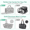 thumbnail image 7 of CshidWorld TSA Airline Approved Collapsible Cat Carrier for Large Cats and Small Dogs up to 25lbs, Soft-Sided Travel Dog Carrier (Gray), 7 of 7