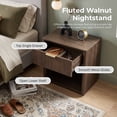 thumbnail image 4 of Furniture of America Elarin Modern Wood 1-Drawer Nightstand with Open Bottom Shelf, Walnut, 4 of 17