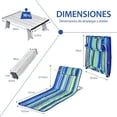 thumbnail image 4 of Set de 2 Tumbonas Plegables Costway con Mesita Sillas Regulables Portátiles Playa Patio Camping Raya Azul, 4 of 9