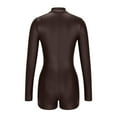 thumbnail image 4 of Women's Sexy Bodycon Jumpsuits Zip Up Long Sleeve Romper Shorts One Piece Party Clubwear Outfits, 4 of 6
