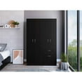 thumbnail image 2 of Atlin Designs Armoire de Chambre Moderne en Bois à 5 Tablettes, Noir/blanc, 2 of 8