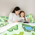 thumbnail image 4 of Homewish Green Kiwifruit Print 7-Piece Bedding Comforter Set,Kawaii Frog King Bedding Sets,Cute Cartoon Animal Bed Sheets For Boys Kids,Microfiber Bedroom Decor, 4 of 8