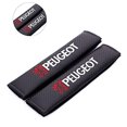 thumbnail image 1 of Par de fundas para cinturón de seguridad de fibra de carbono de Peugeot, almohadillas para el hombro con logotipo de Peugeot en color negro., 1 of 4
