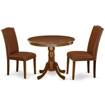 East West Furniture Dining Room Set Mahogany, ANEN3-MAH-66