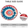 thumbnail image 6 of Red Blue Tie Dye Flower Round Fitted Tablecloth with Elastic Edge,Dining Table Cover Waterproof,Outdoor Round Tablecloth for Camping,Dining,Indoor and Outdoor, 6 of 7